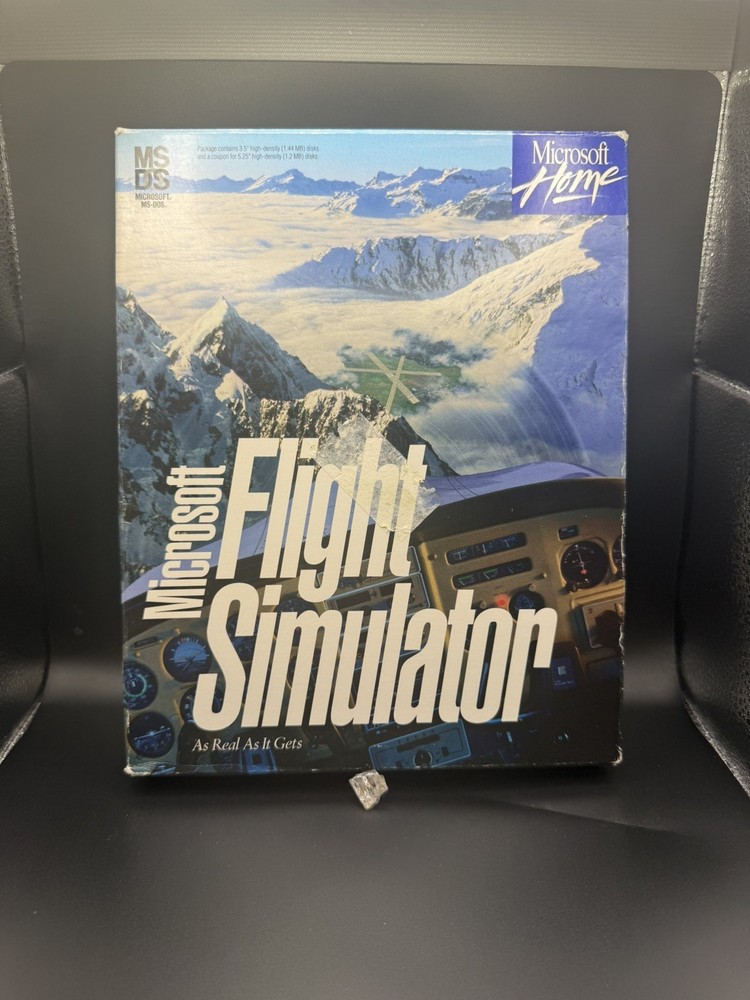 Microsoft Flight Simulator 1993 Big Box PC COMPLETE CIB 3.5