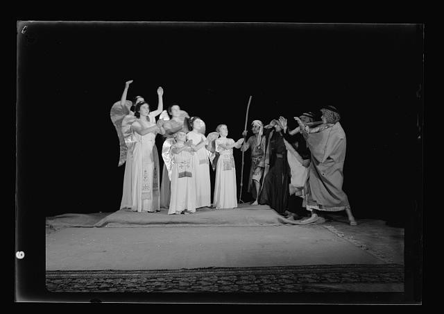 Photo:1930s YMCA Christmas Story Shepherds Tableaux Stage Play