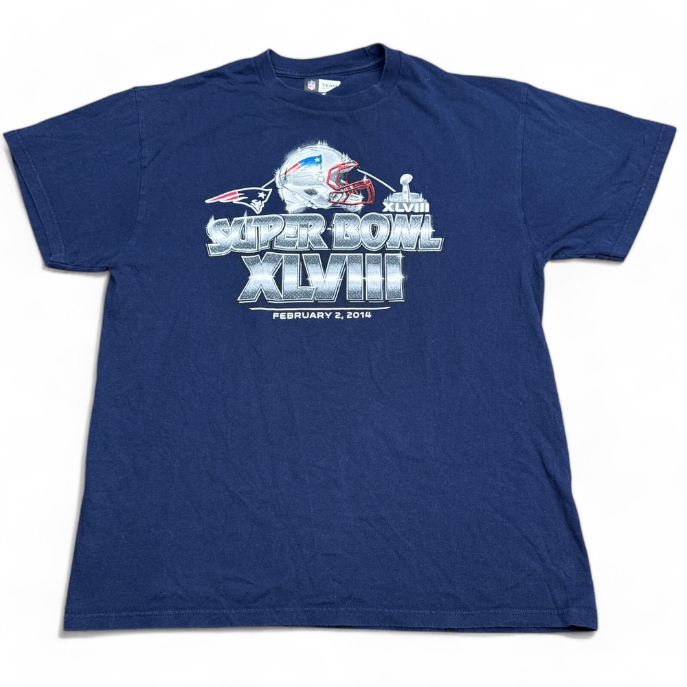 NFL Team Apparel New England Patriots Tee Shirt Mens Size Large Super Bowl