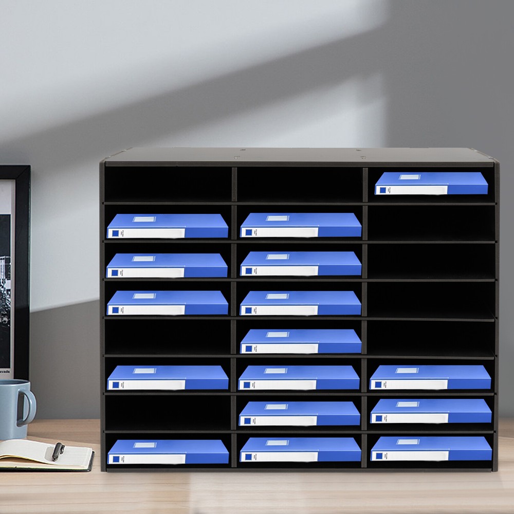 Desktop Literature Organizer with 24 Compartments for Paper Storage & File Sorting  
