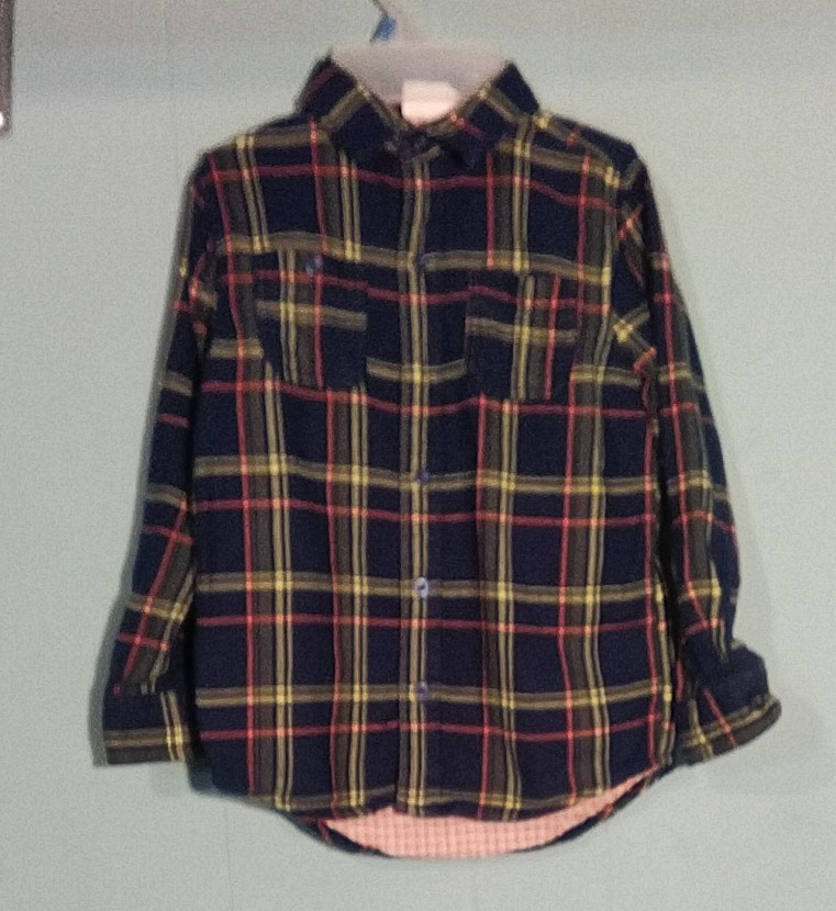 Crazy 8 Boys Size S Small 5/6 Button Up Long Sleeve Shirt Blue Plaid