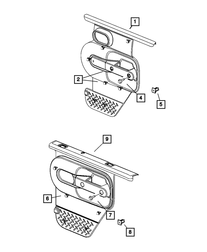 Genuine Mopar Rear Door Trim Panel Right 5KE34ZJ8AE