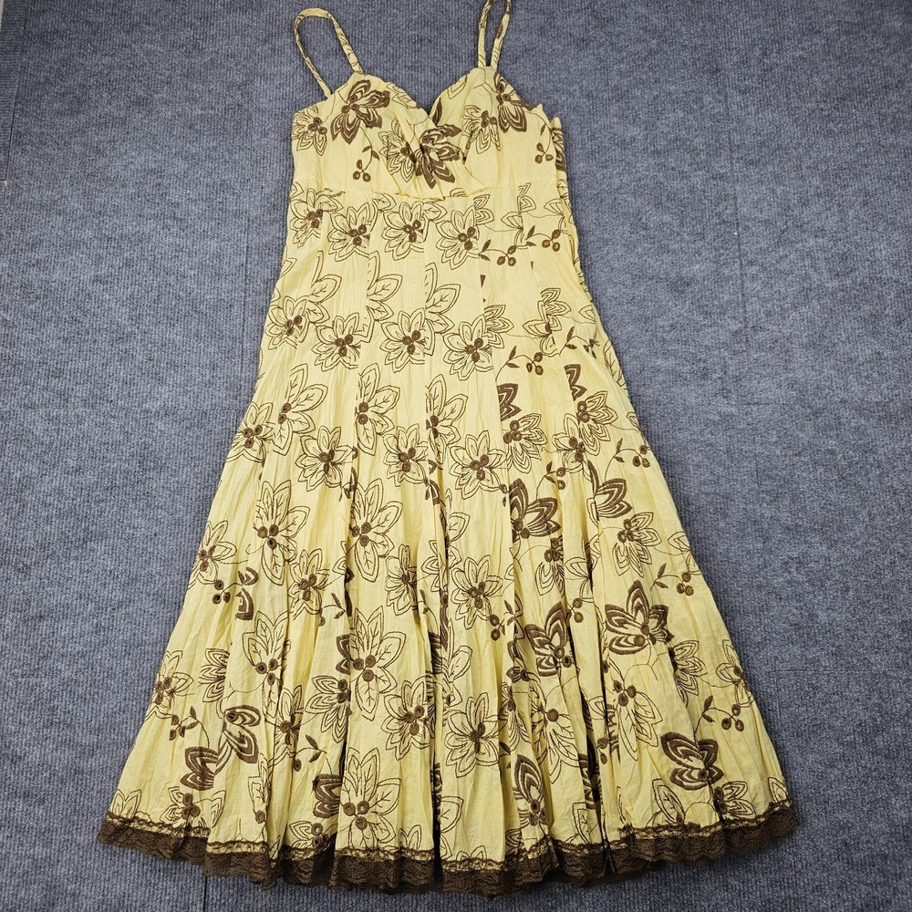 Vintage Vasna Dress Womens Small Floral Y2K Babydoll Midi Lace Summer Preppy