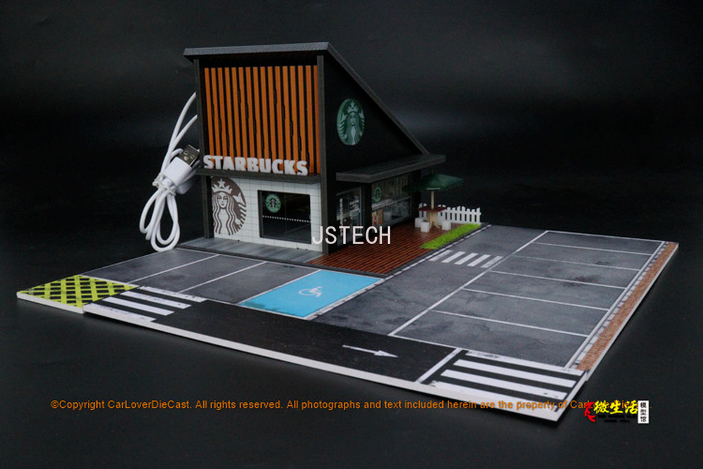 G-FANS Diorama 1:64 for Coffee LED Lighting Vehicle Parking Lot Display  US