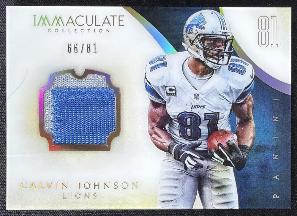 2014 Panini Immaculate Collection Calvin Johnson #IN-CJ Numbers Memorabilia /81