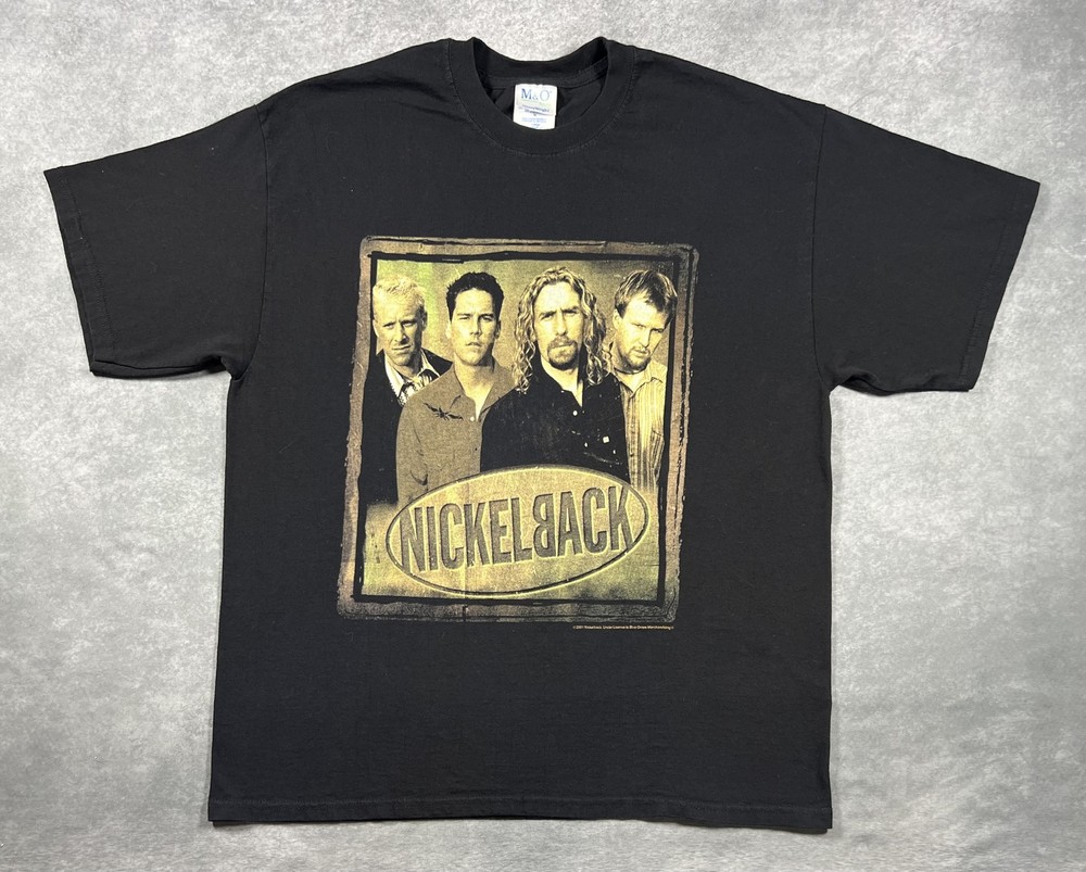 Vintage 2001 Nickelback Silver Side Up Tour Men's Black T-Shirt Size XL