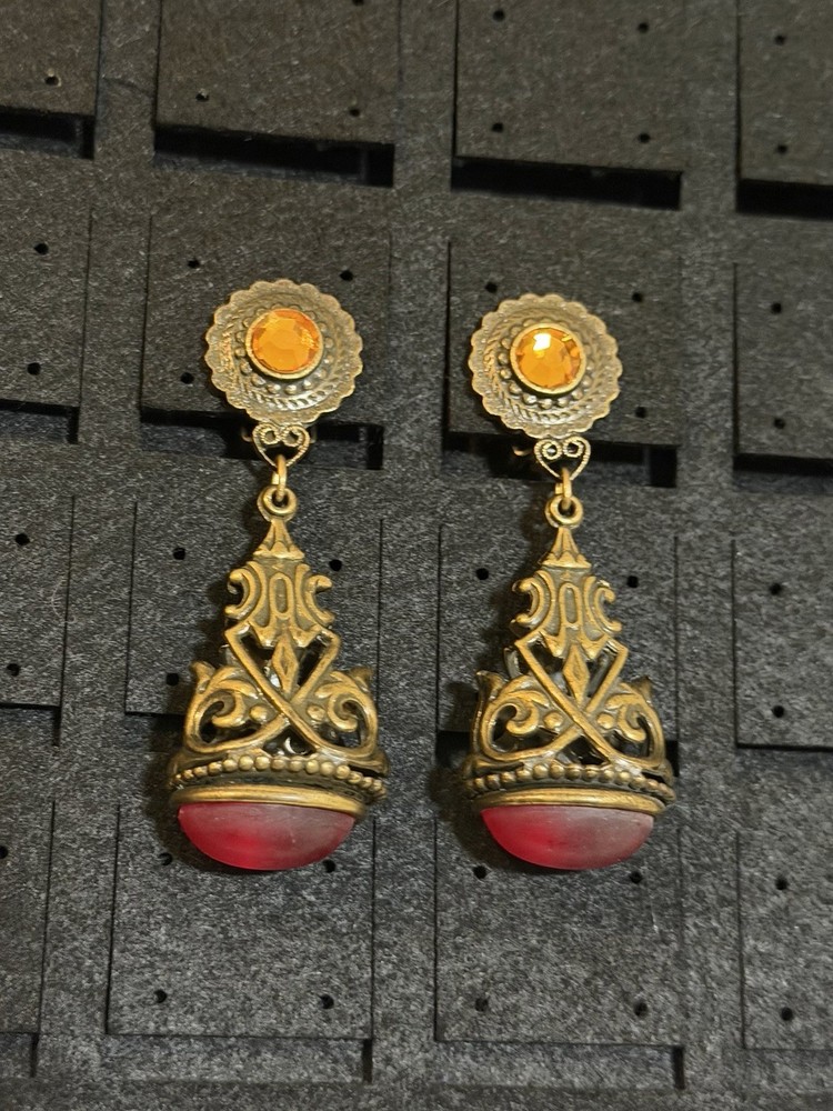 Robert Rose Vintage Clip-On Dangle Earrings