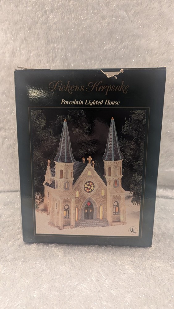 VTG 1995 Dickens Keepsake Porcelain Lighted Christmas Village Church House