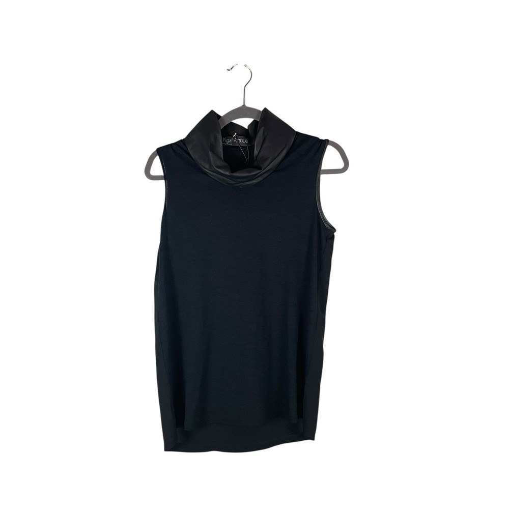 Yigal Azrouël Sleeveless Black Drape Cowl Neck Top Size 2