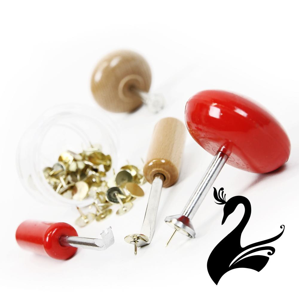 Magnetic Pin Pusher & Remover Kit with 60 Tack Pins for Sewing Craft DIY Projects