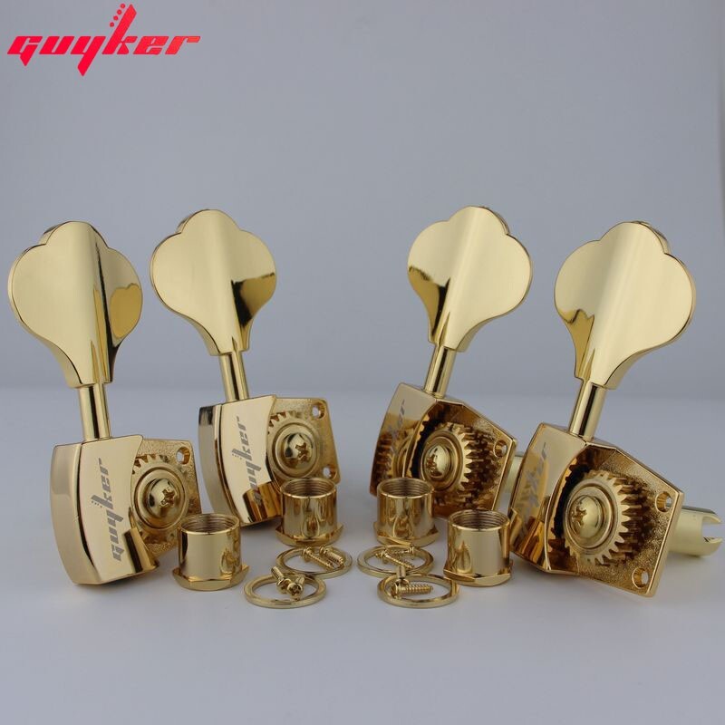 GUYKER 4R High-grade Open Gear Bass Tuners Gear ratio 1:26 Tuning Keys Gold