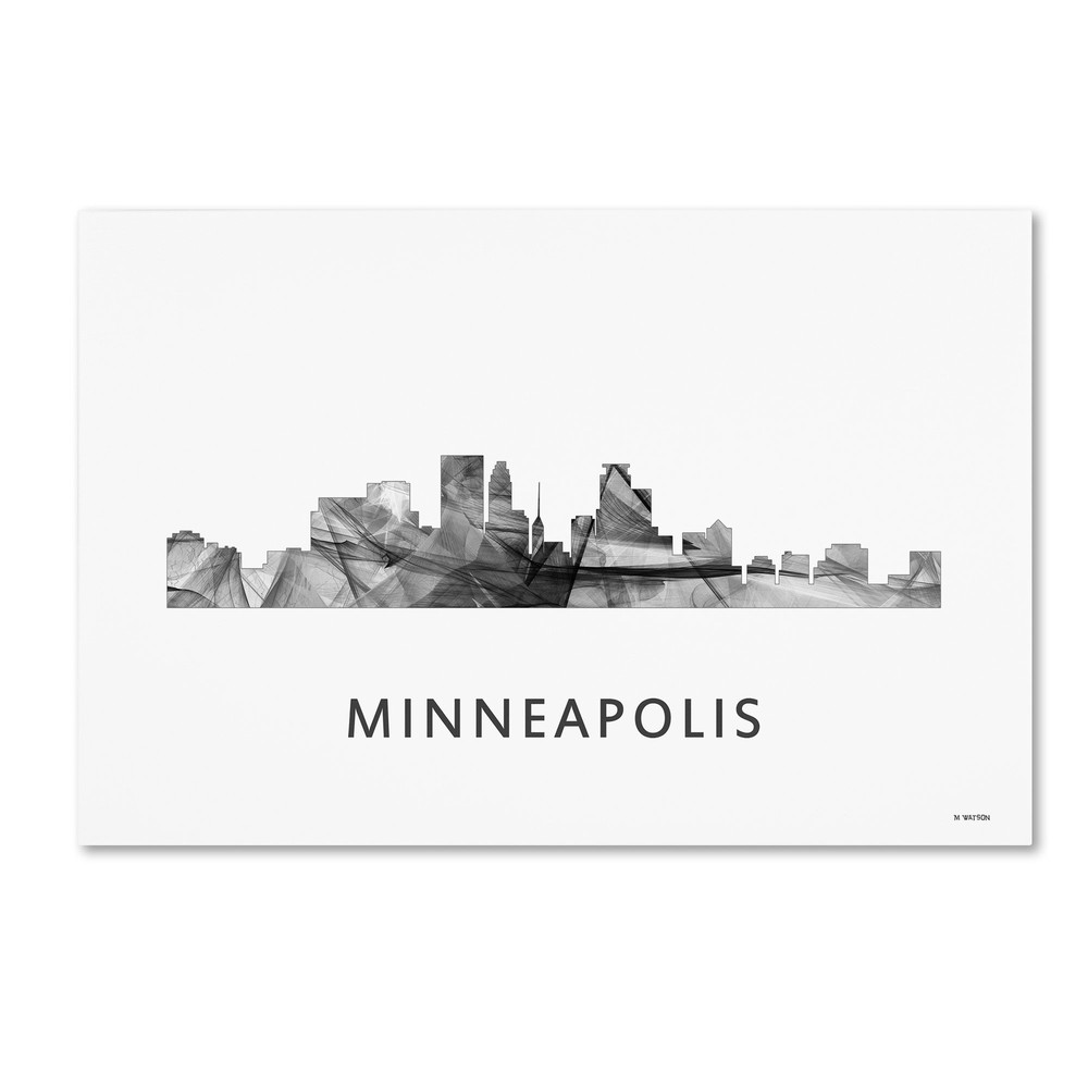 MW0462-C1219GG Minneapolis Minnesota Skyline WB-BW by Marlene Watson, 12x19-I...