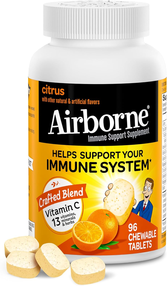 1000Mg Vitamin C Chewable Tablets with Zinc, Immune Support Supplement with Powe