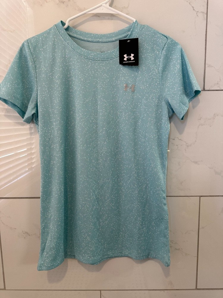 Under Armour Women’s T-Shirt Small Loose Fit Blue Speckled Performance Tee NWT