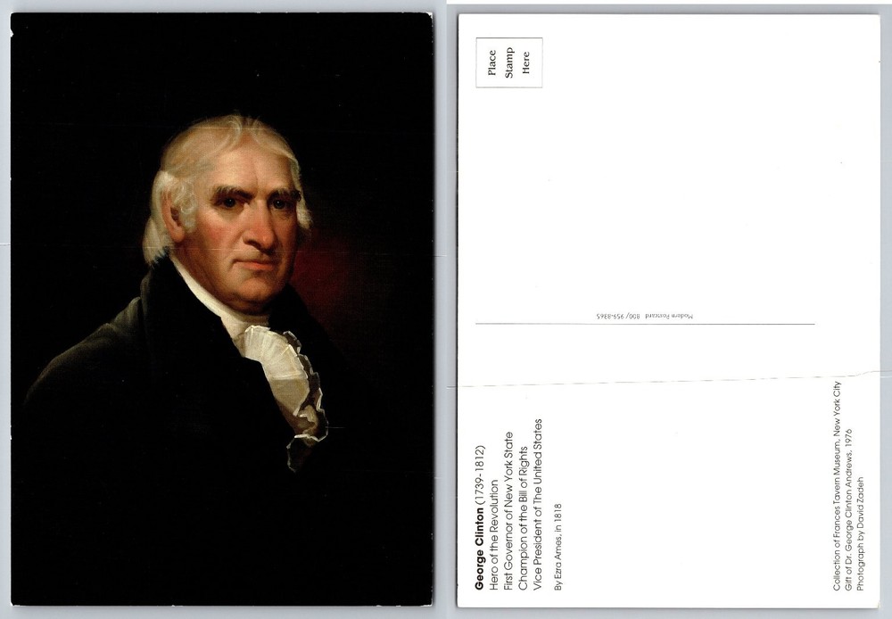 George Clinton Portrait Postcard - Fraunces Tavern Museum New York City