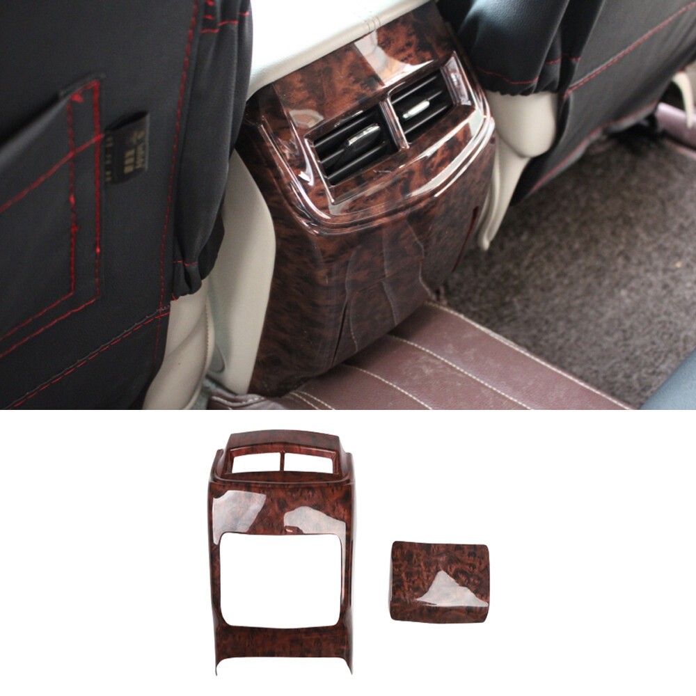 For Cadillac XTS 13-17 Agate Wood Grain Rear Air Outlet Protective Panel Trim 2P