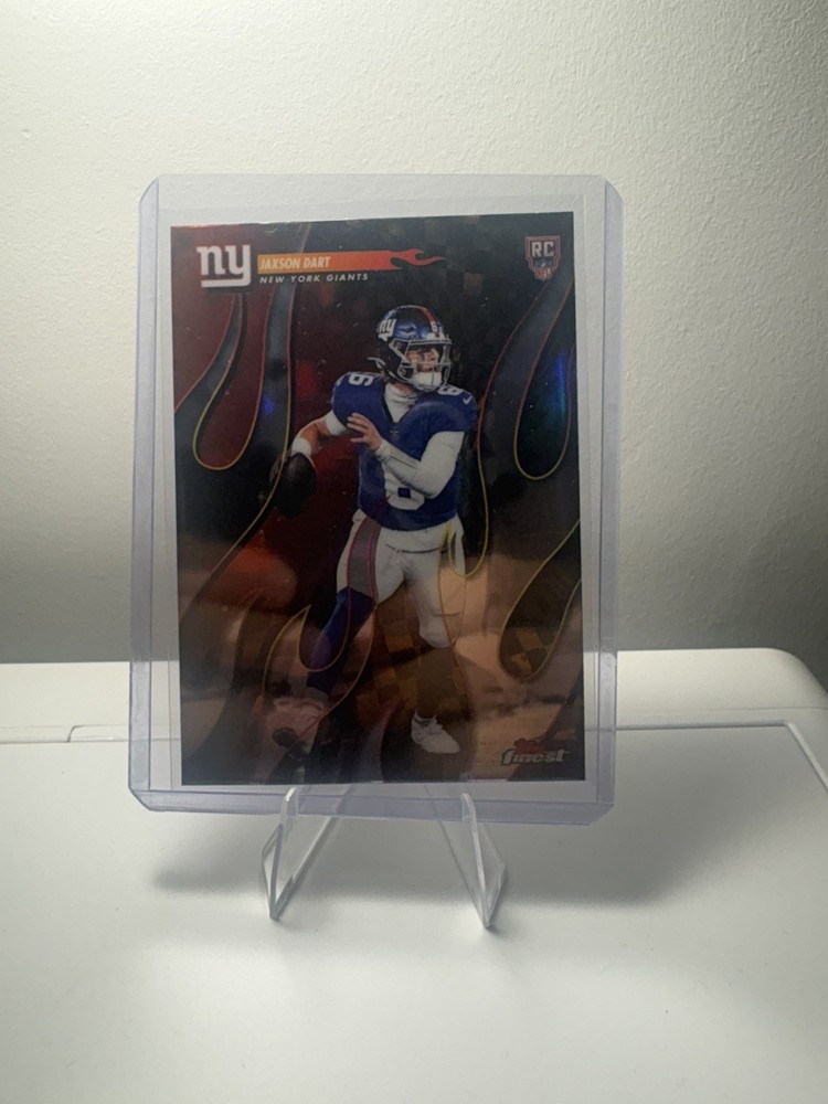 2025 Topps Finest Torchers Insert Jaxson Dart RC # T-4 New York Giants