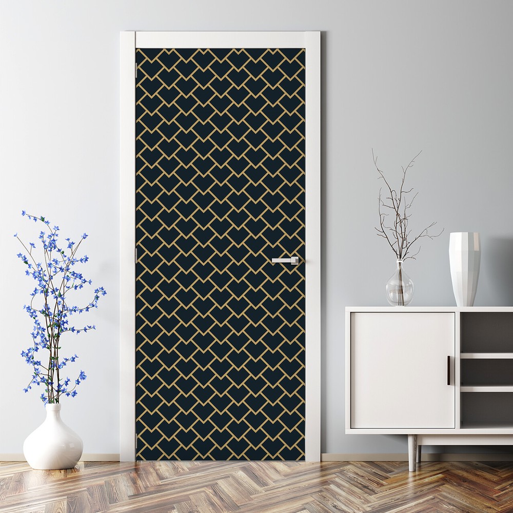 Geometric Scales Bubble-Free Door Sticker Simple Scandinavian Decor Decal