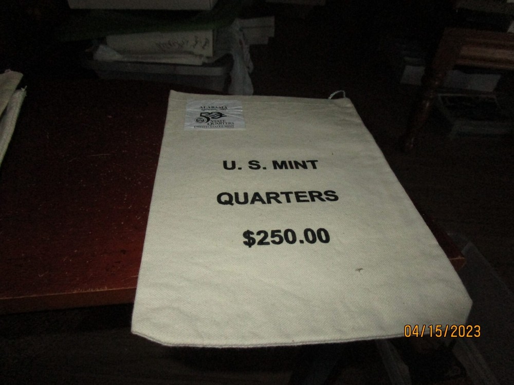 U.S. Mint Quarters Money Bag Alabama State Quarters