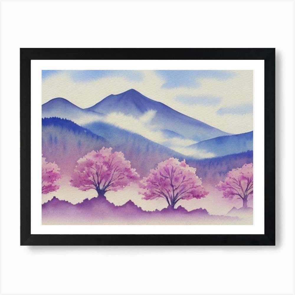 Sakura Trees 2 Framed Art Print Canvas Wall Decor Picture