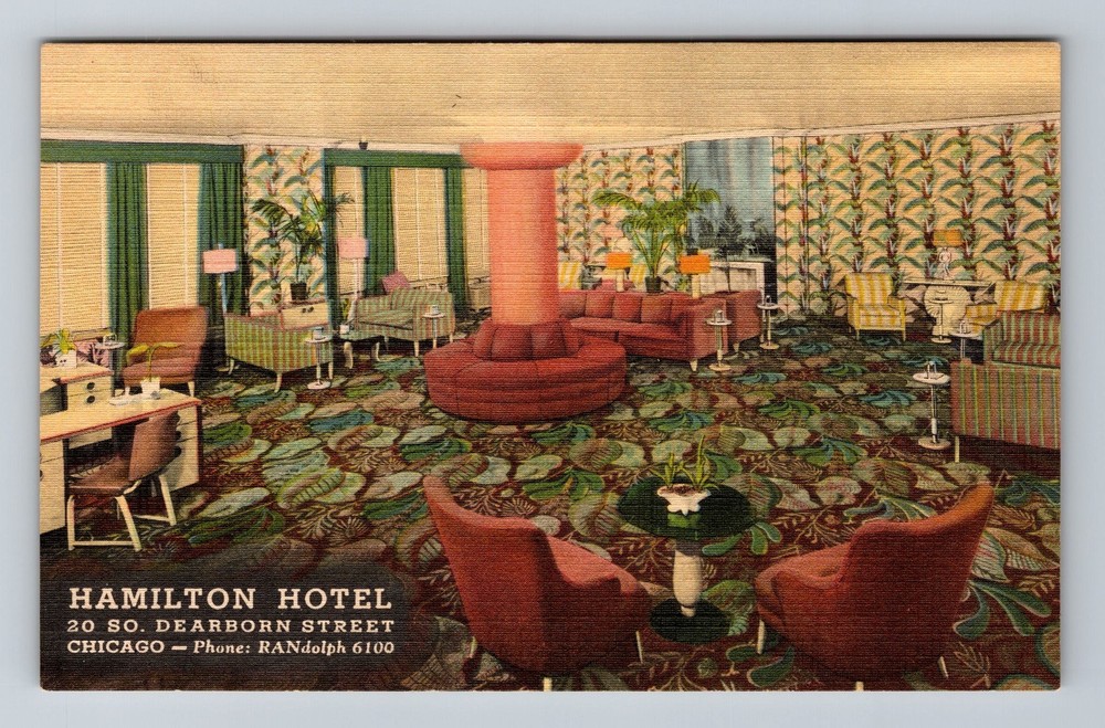 Chicago IL-Illinois Hamilton Hotel Vintage Postcard Standard Postal Post Old PC