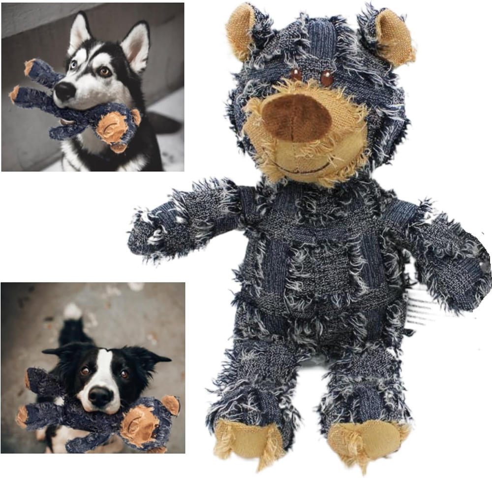 Dog Companion for Heavy Chewers- 2024 New Indestructible Robust Bear Dog Toy, Re