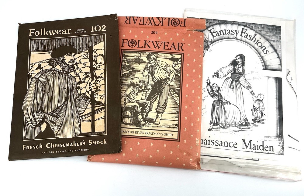 Folkwear Lot & Renaissance Maiden Dress - Vintage 1970s Sewing Patterns
