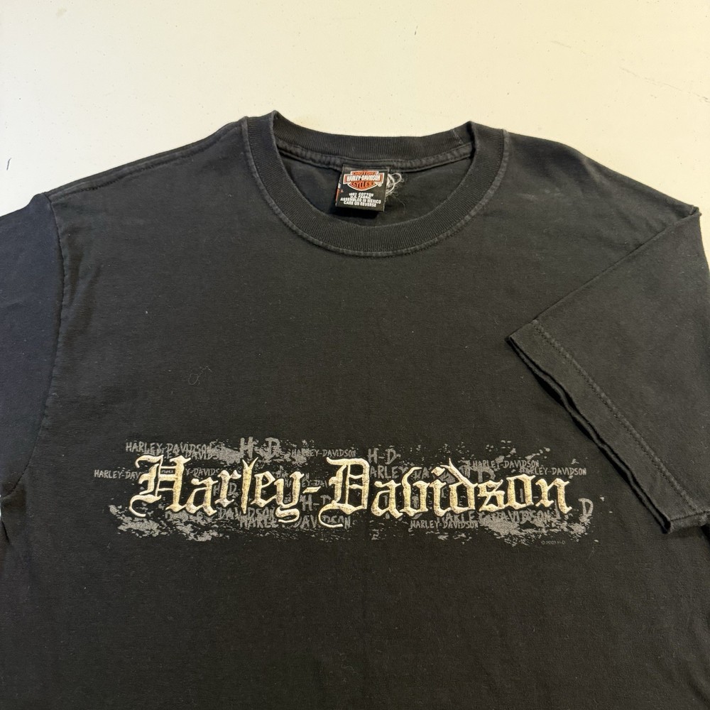 Vintage Harley Davidson Graphic Tee Black Men’s Size Large Cyber Goth