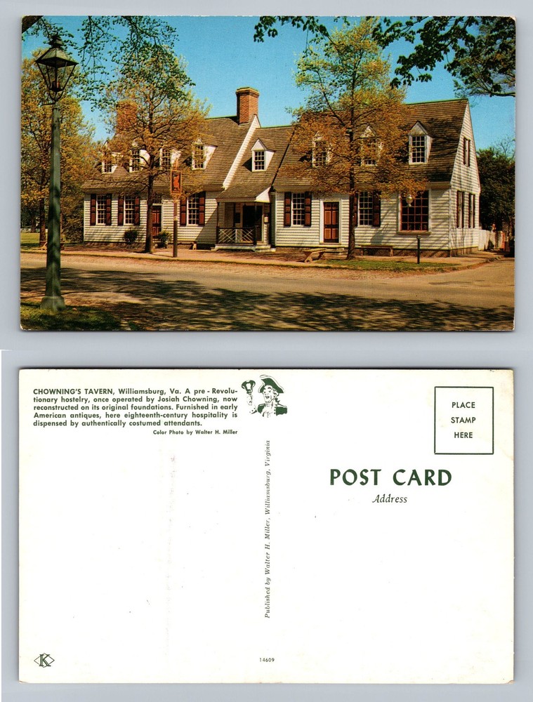 Williamsburg, VA-Virginia, Chowning's Tavern Colonial Scene Vintage Postcard