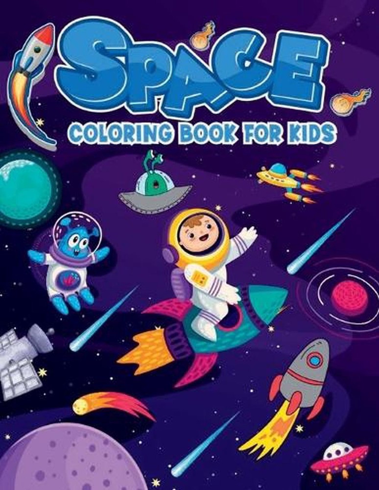 Space Coloring Book For Kids: Fun & Easy Space and Planets Coloring Book by Deni