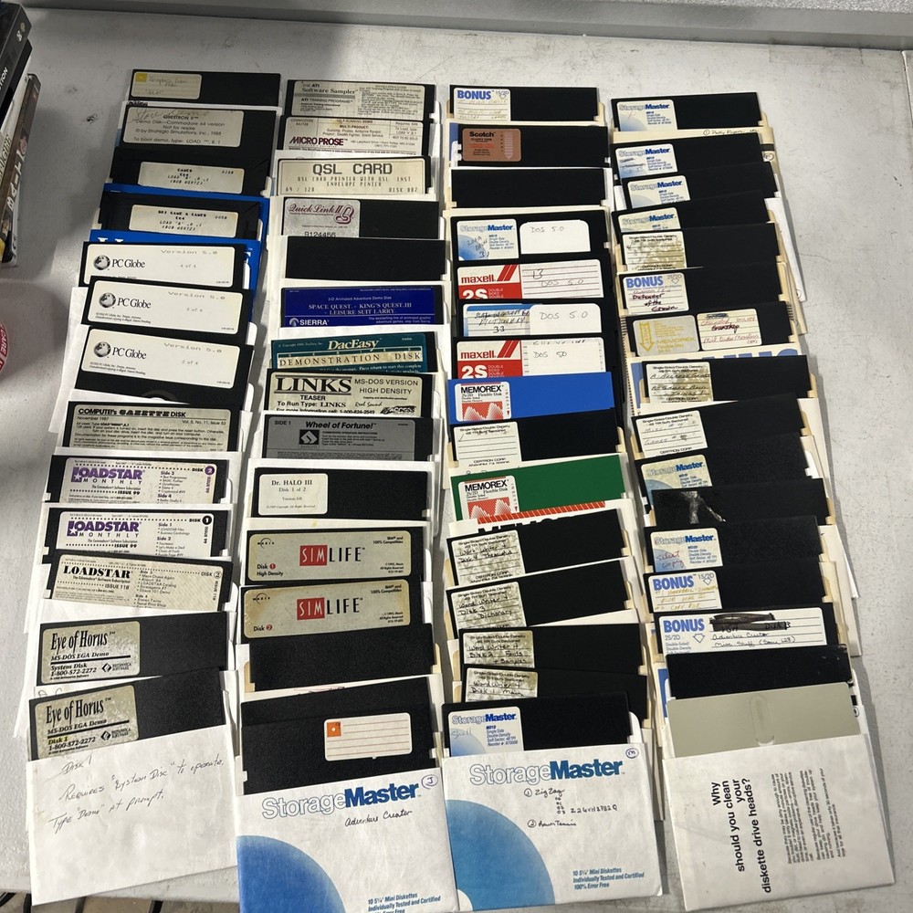 Commodore 64 Floppy Disks With Games Selling As Is for Blank Disk LOT Of 60