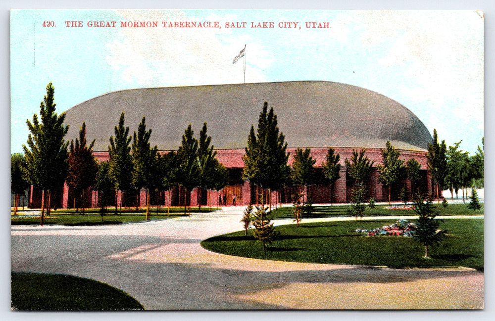 Vintage Postcard Old Antique Image Great Mormon Tabernacle Salt Lake City Utah
