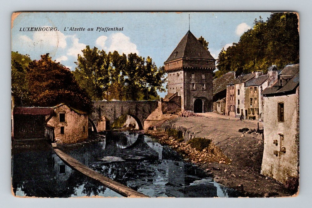Luxembourg- Pfaffenthal Alzette River Souvenir Postal Old View Vintage Postcard