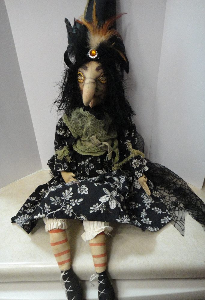 Joe Spencer Halloween Witch/Gathered Traditions Doll