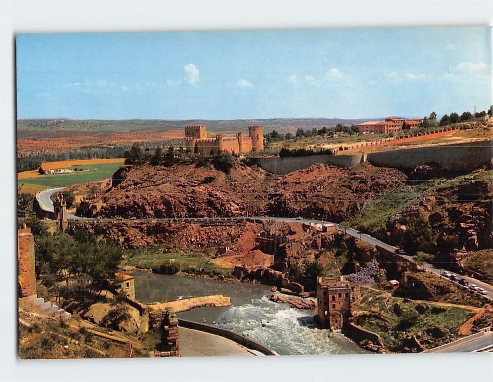 Postcard Puente de Alcántara and Castillo de San Servando Toledo Spain