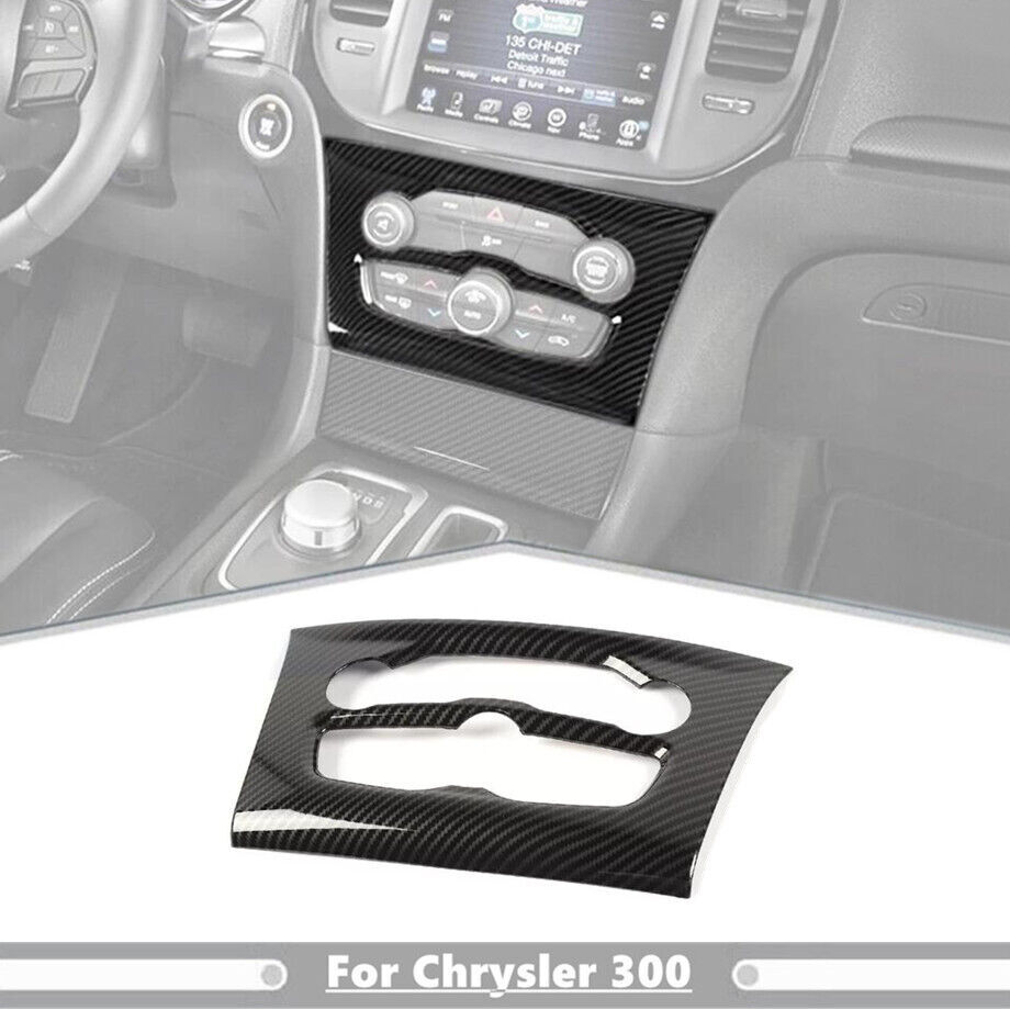 Car Central A/C Panel Cover Trim Fit Chrysler 300 2015-2023 Accessories Carbon