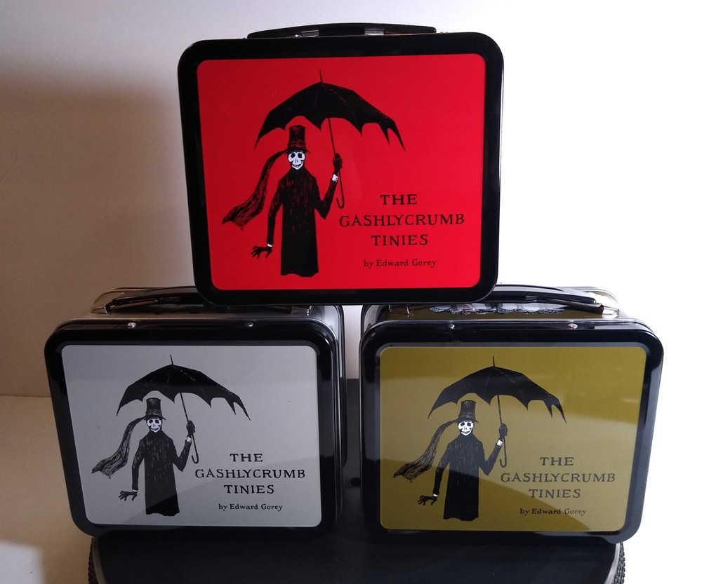 The Gashlycrumb Tinies - Lunchbox - Edward Gorey - Halloween  Red - Gray - Green