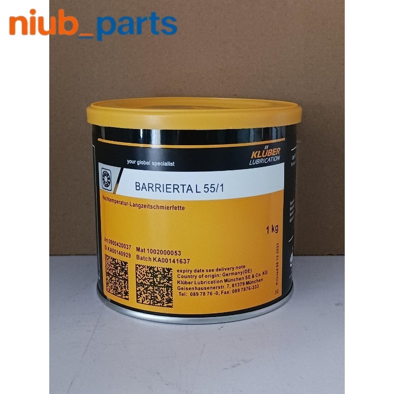 KLUBER Lubrication Barrierta L 55/1 Grease 1Kg (2.2 LB) New free ship