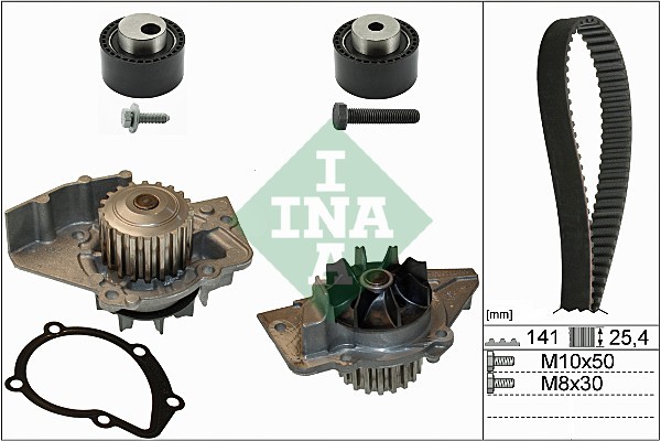 530 0111 30 INA Water Pump + Timing Belt Kit for Citroen, Fiat, Peugeot