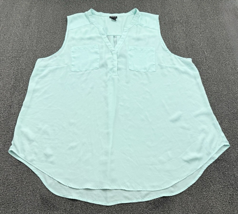 Torrid Womens Baby Blue Harper Georgette Sleeveless Blouse Top Plus Size 4X