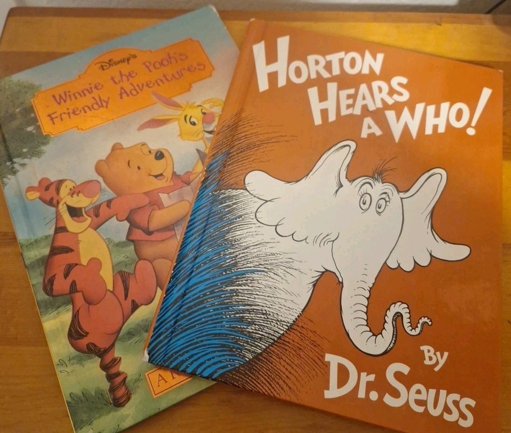 Vtg Lot Of 2 Lg Dr Seuss Book 