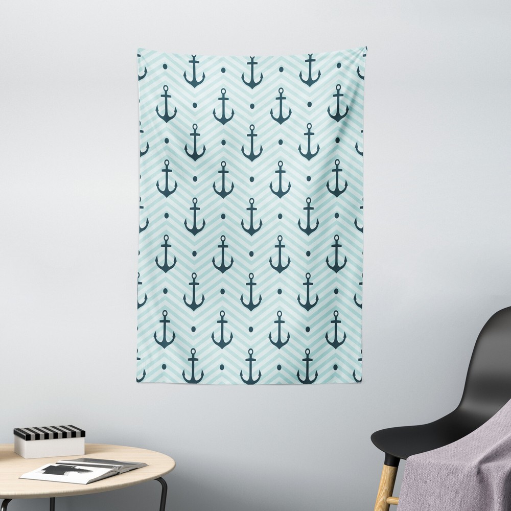 Abstract Tapestry Zigzag Chevron Anchors Print Wall Hanging Decor