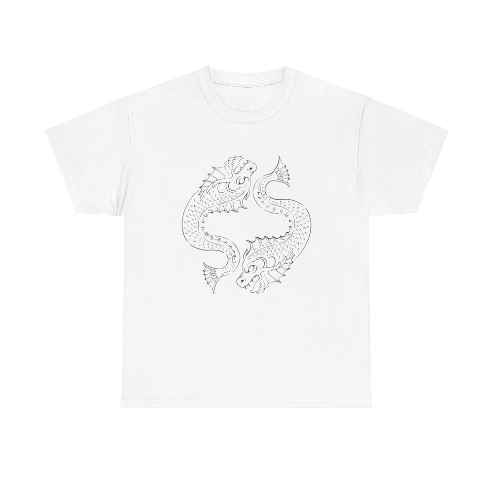 Twin Sea Serpents T-Shirt - mythology sea creatures nautical ocean art vintage