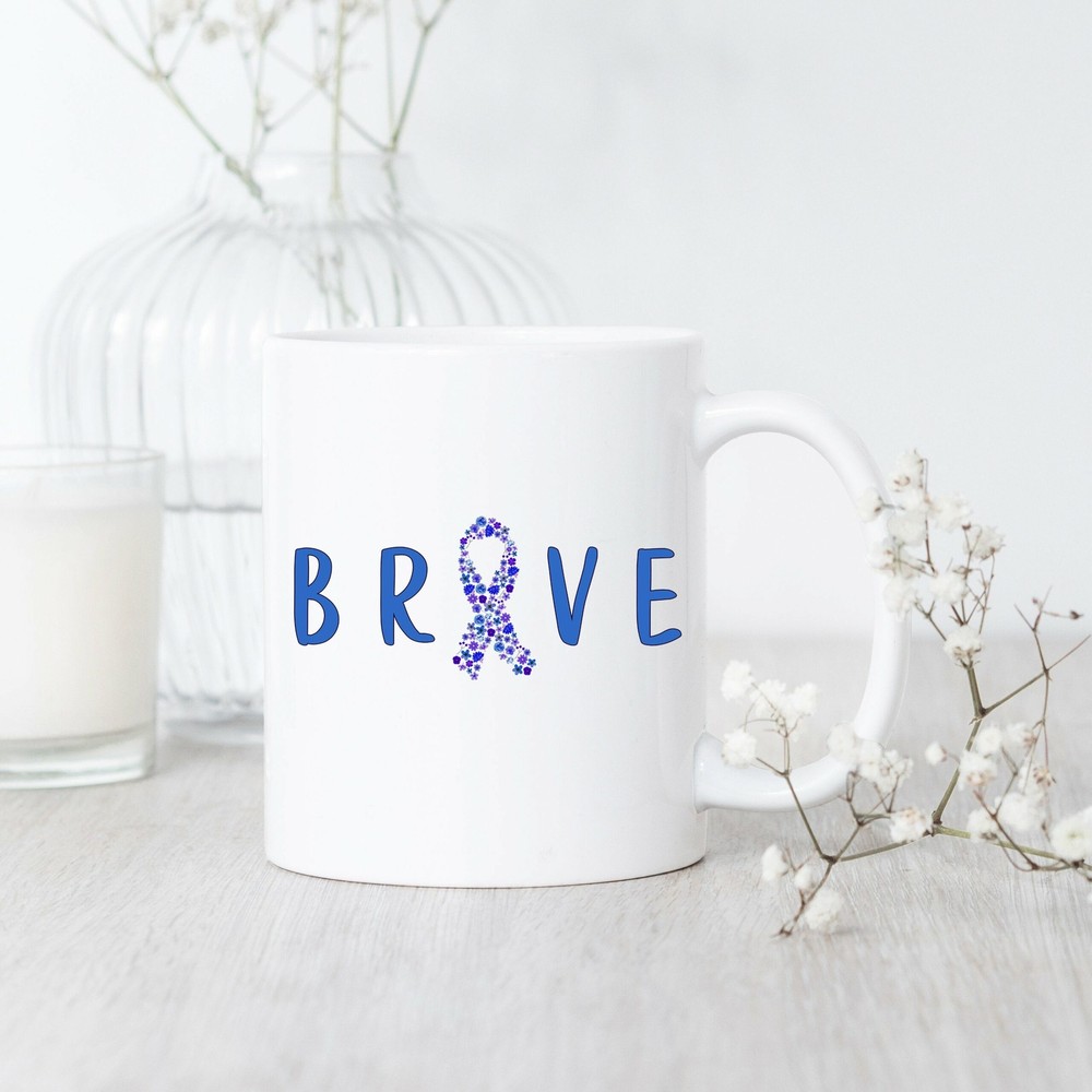 Colon Cancer Brave Mug Colon Cancer Mug Colon Cancer Gift Colon Cancer Awareness