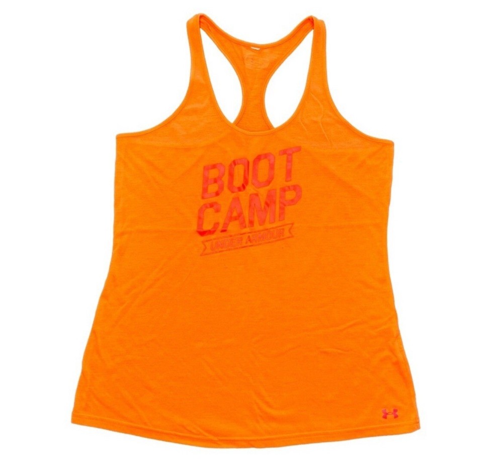 Under Armour workout tank, boot camp, loud, electric, gym, weightlifting, muscle