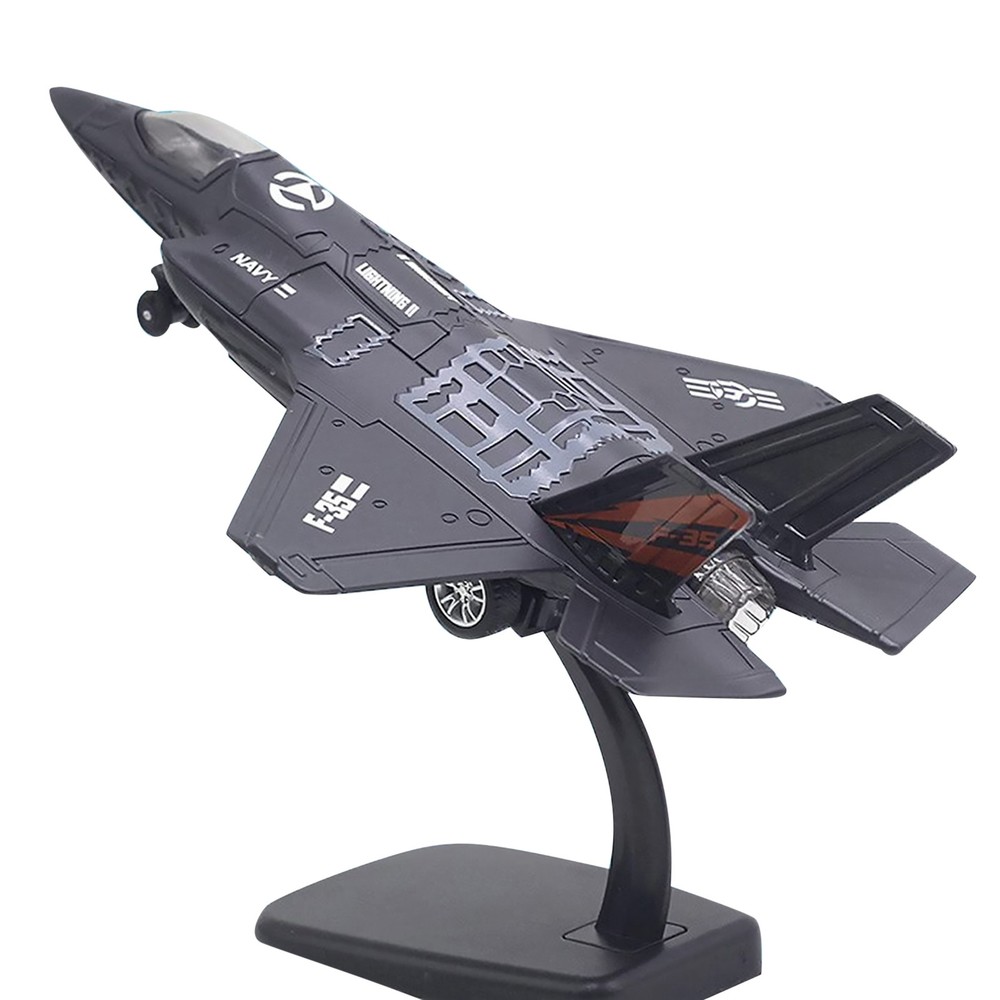1/72 Fighter Aircraft F35 Jet Lights and Sounds Alloy Model with Display Stand j