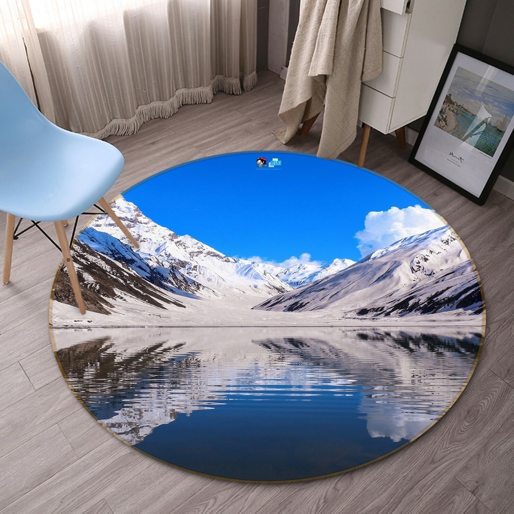 3D Snow Mountain Lake NAO10491 Game Rug Mat Elegant Photo Carpet Mat Fay