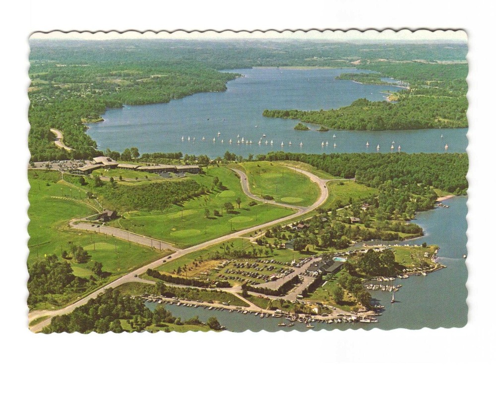 Atwood Lake Lodge Dellroy OH vintage postcard Unposted