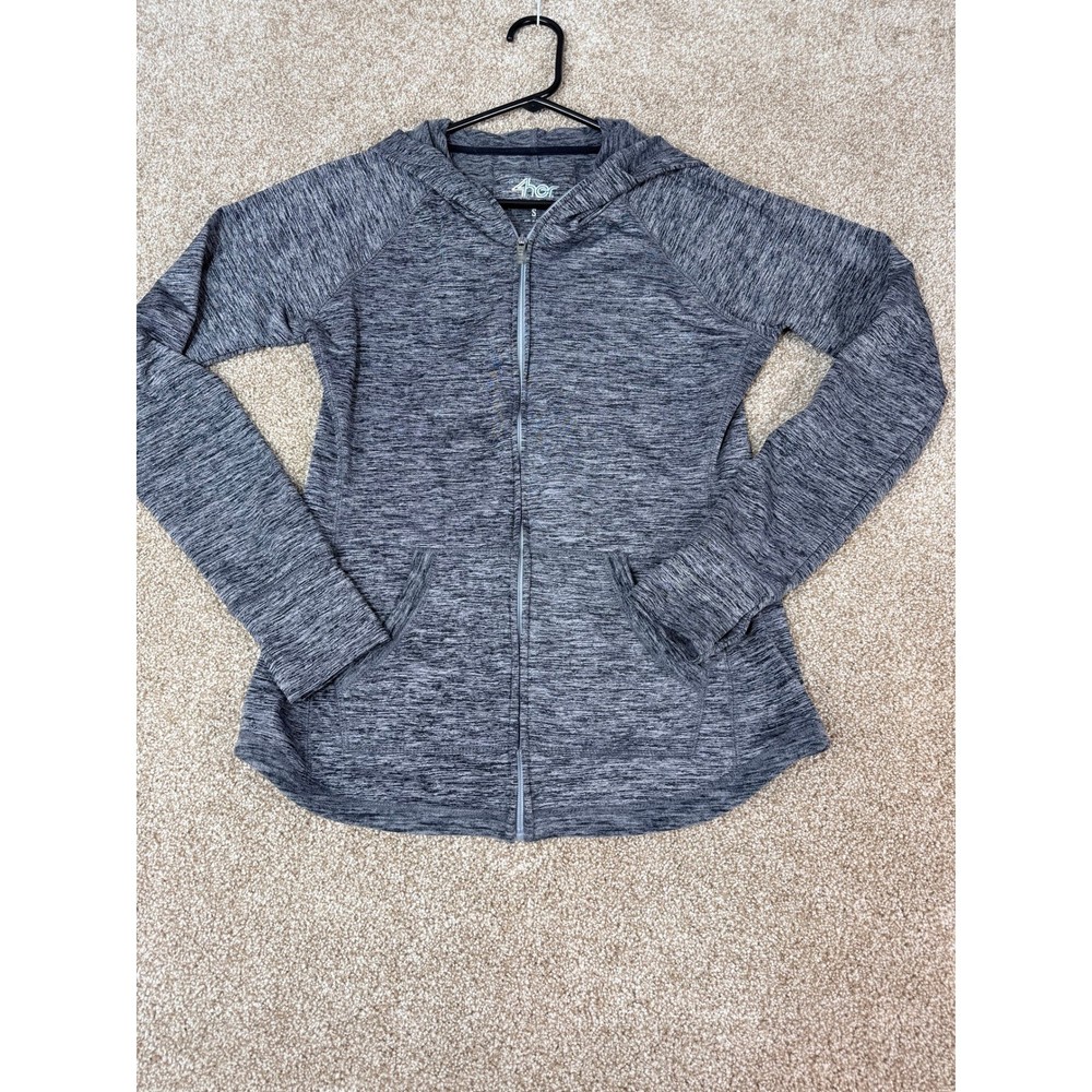 G-III 4Her Carl Banks Womens Grey Space Dye Full Zip Hoodie Sweatshirt Small S