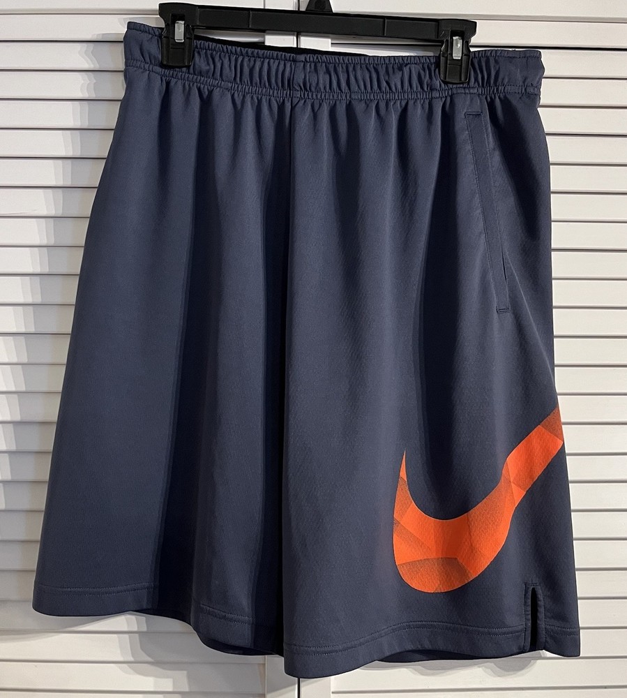 Nike Shorts Mens LT Gray Orange Athletic Gym 9.5